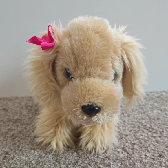 Puppy Stuffed Animal - Battat Pucci Pup Cocker Spaniel Dog - Golden Tan Fur - Picture 3 of 5